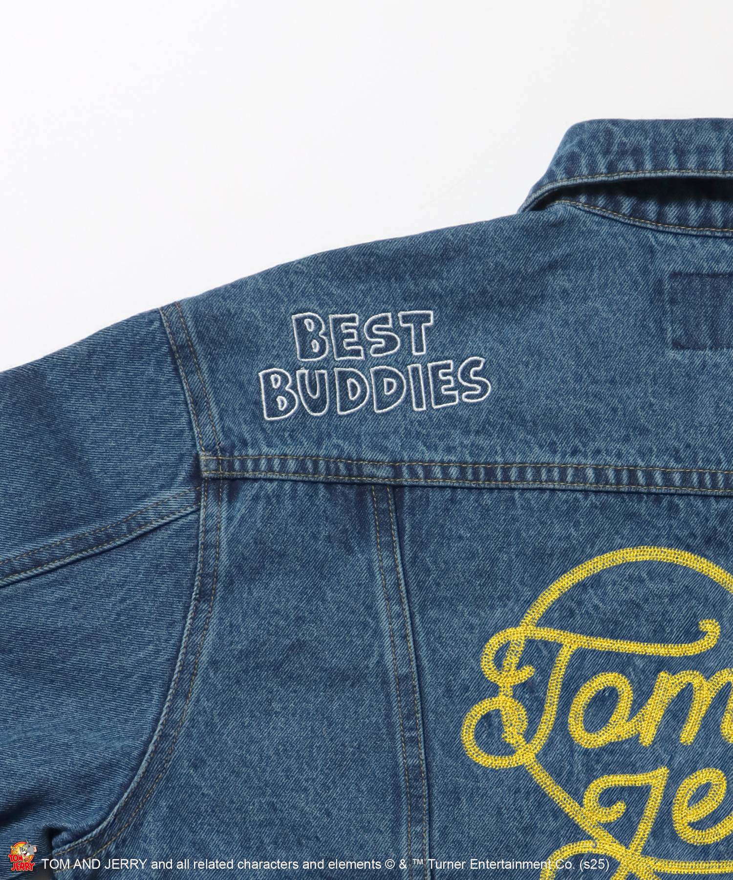 TJ CHAIN EMB.DENIM JACKET / オーバーサイズ デニム ジャケット 刺繍 アウター ネイビー