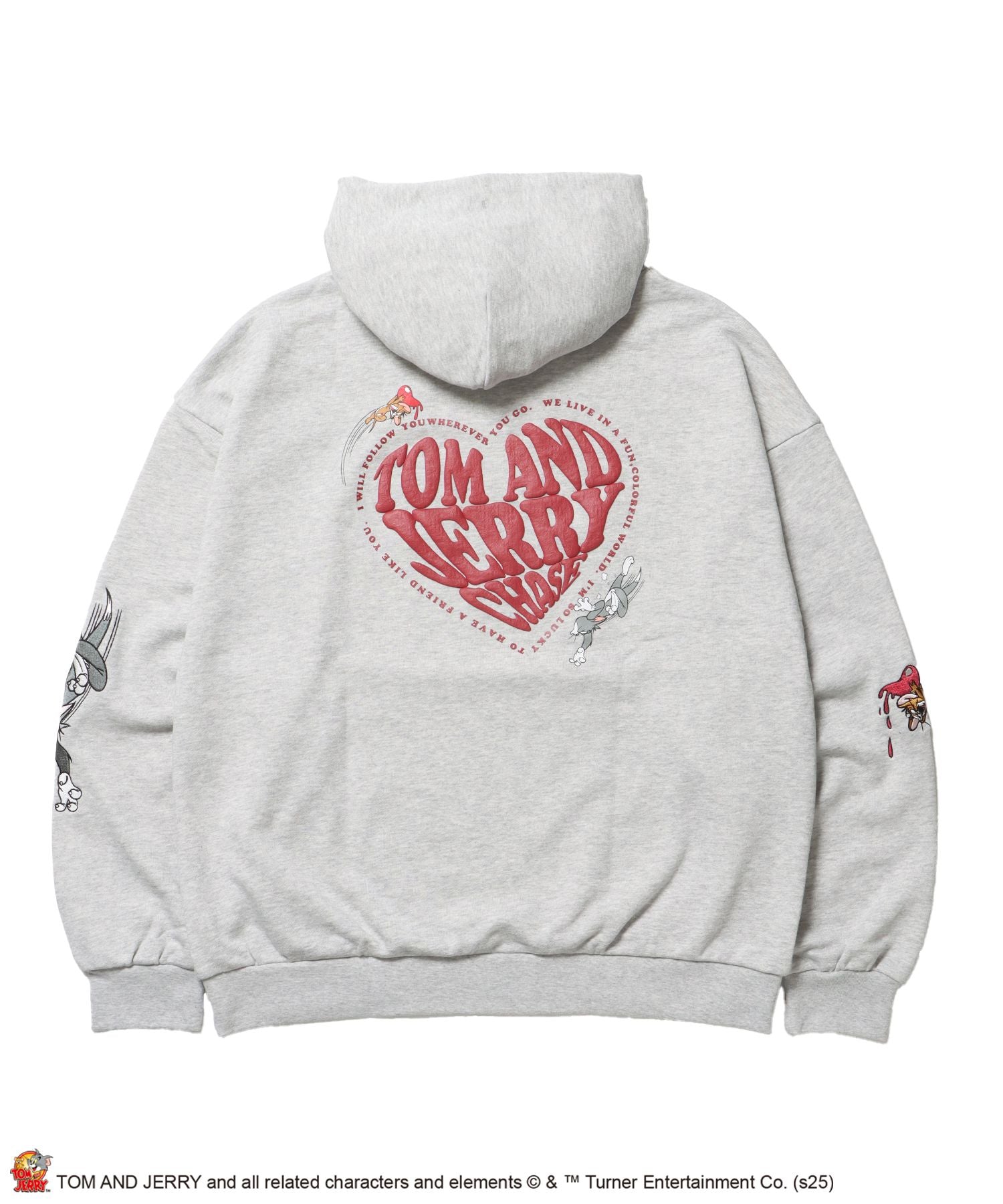【SEQUENZ(シークエンズ)】TJ HEART LOGO P/K / プルパーカー フーディ 刺繍 プリント 裏毛 アッシュグレー