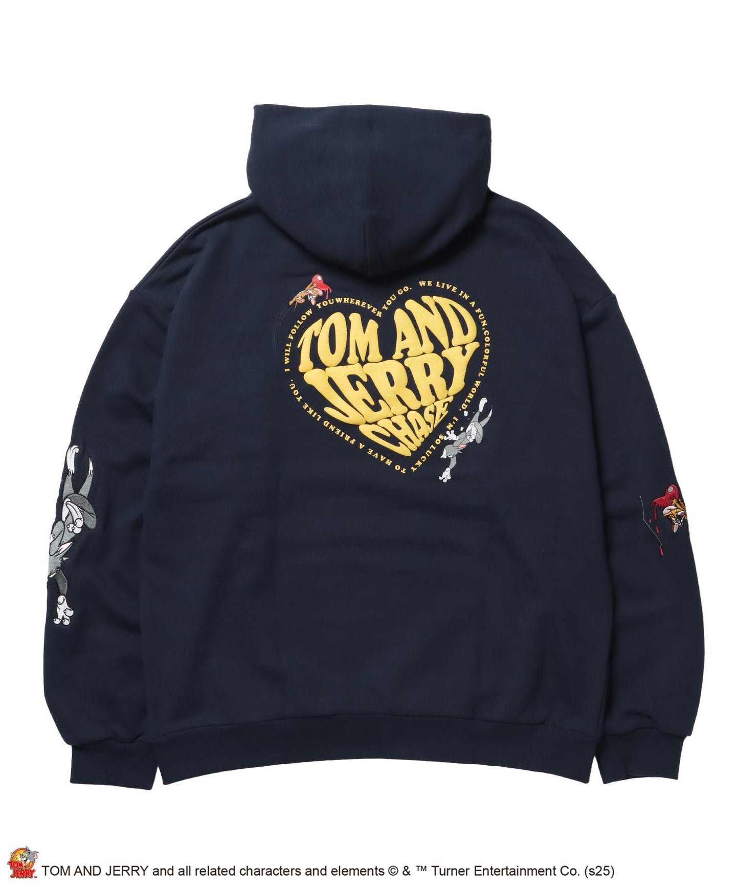 【SEQUENZ(シークエンズ)】TJ HEART LOGO P/K / プルパーカー フーディ 刺繍 プリント 裏毛 ネイビー