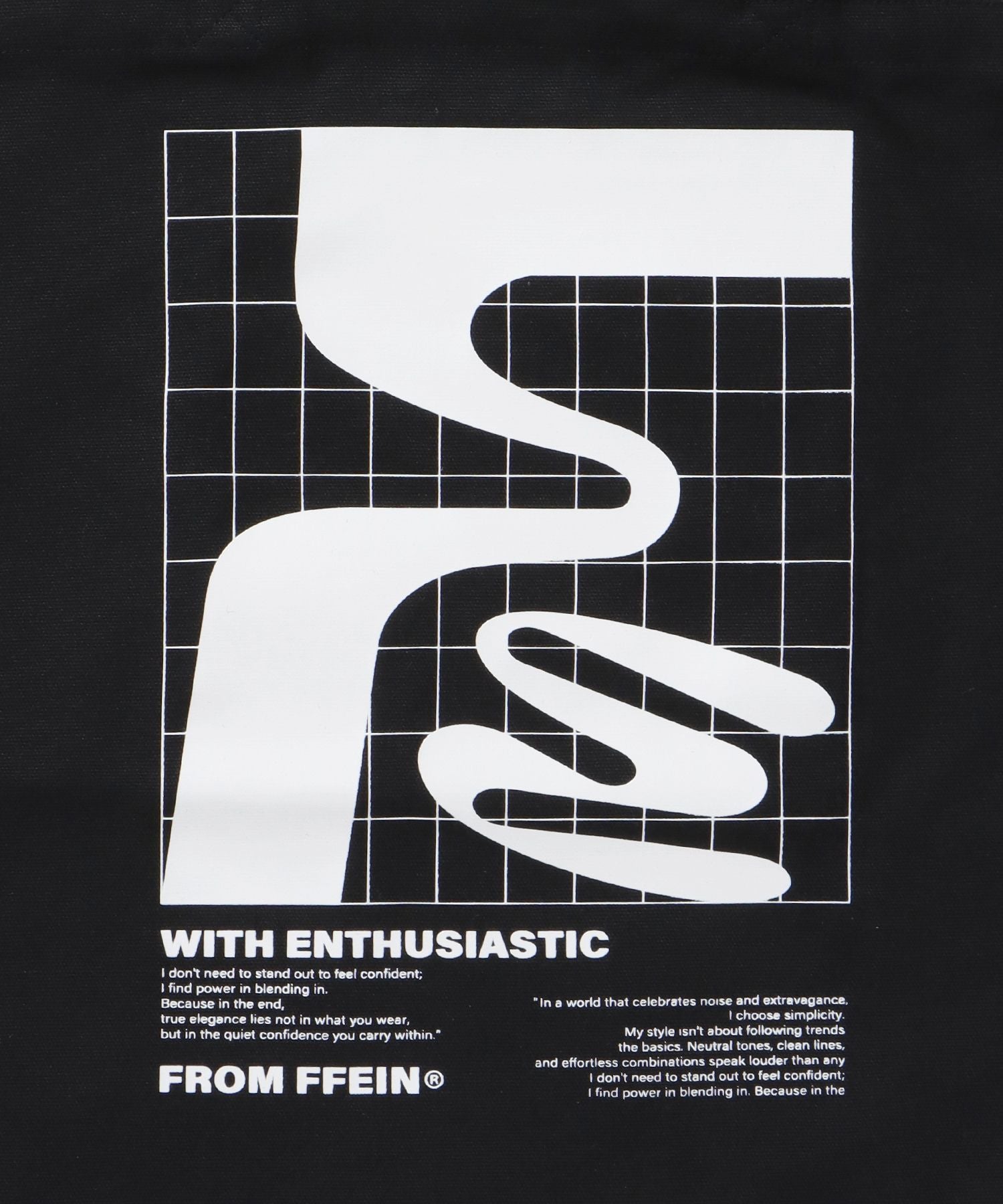 グラフィックプリントトートバッグ / 11.5オンス コットンキャンバス トート ブラック