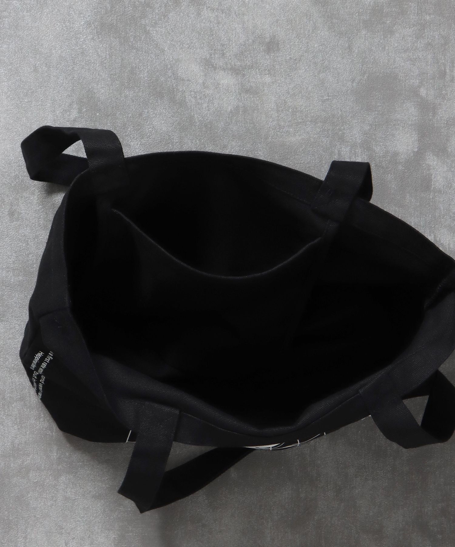 グラフィックプリントトートバッグ / 11.5オンス コットンキャンバス トート ブラック