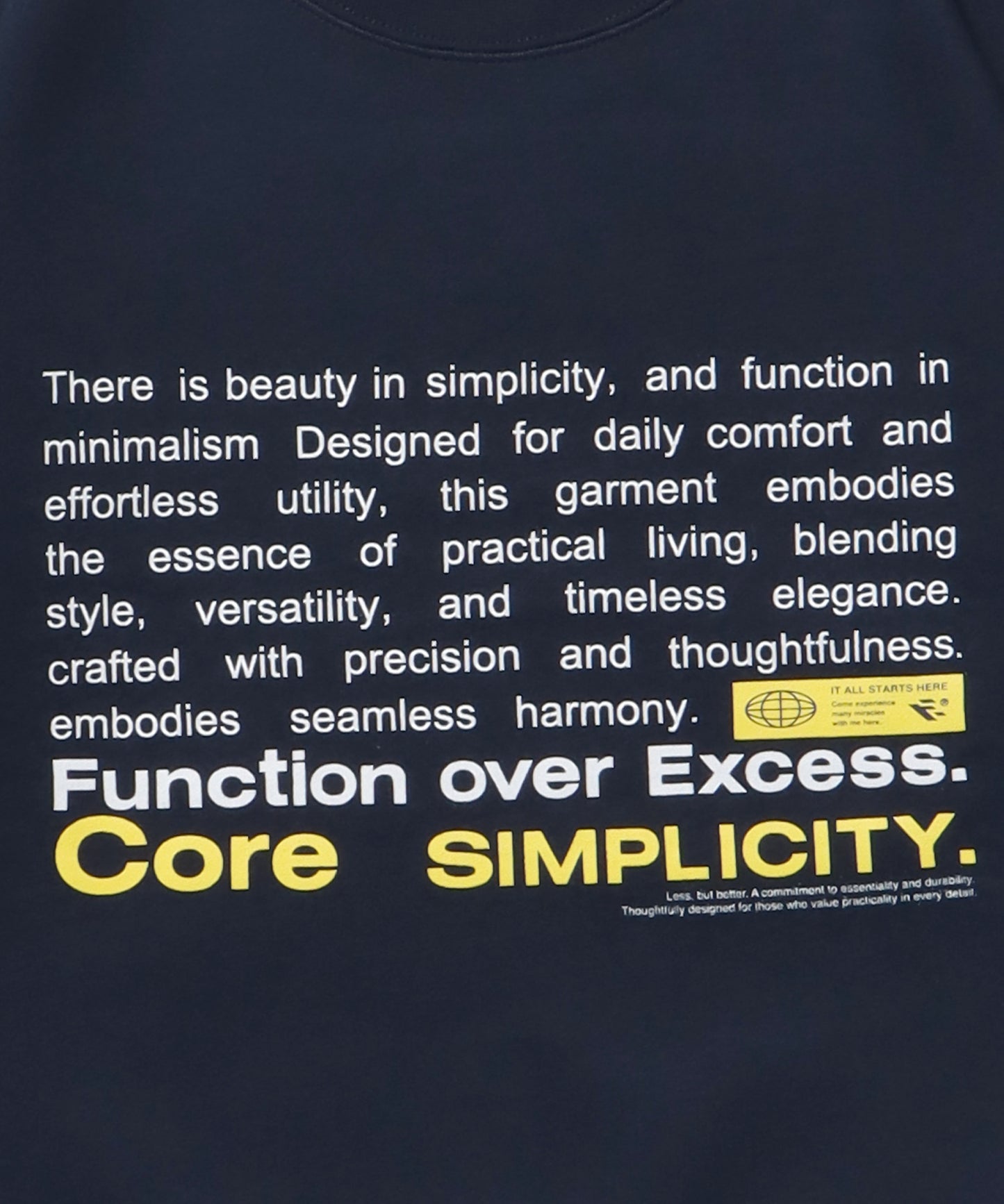 ヘビーウエイトメッセージスウェット / 裏起毛 スウェット クルーネック ワンポイント プリント ネイビー