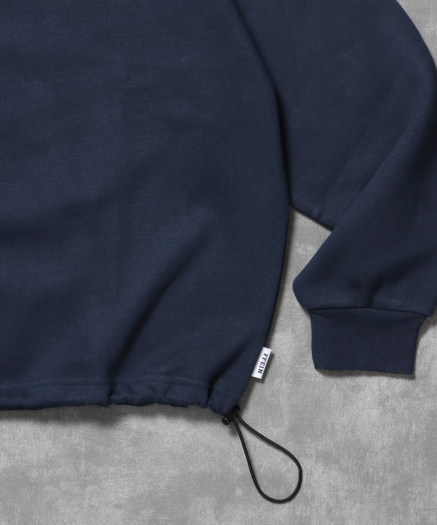 ヘビーウエイト3段ロゴドローコード付スウェット / スウェット トレーナー ロゴプリント ドローコード 裏起毛 ネイビー