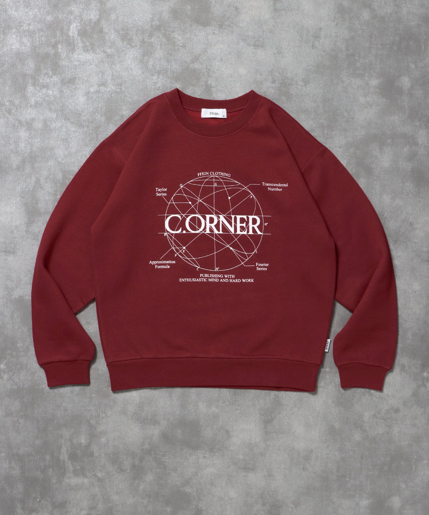 ヘビーウエイトサークルロゴスウェット / 裏起毛 スウェット クルーネック ワンポイント プリント ワイン