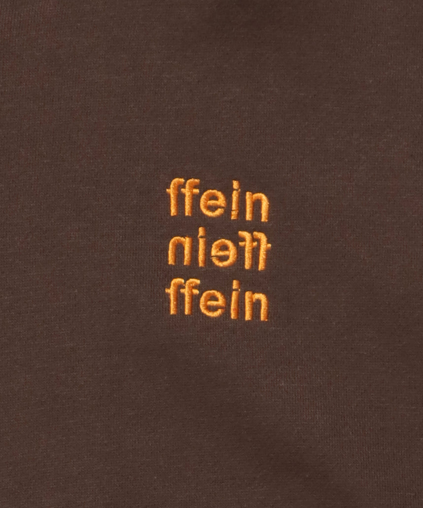 ヘビーウエイトワンポイントロゴジップパーカー / パーカー 裏起毛 ジップ 刺繍 ロゴ フーディ ダブルジップ ブラウン