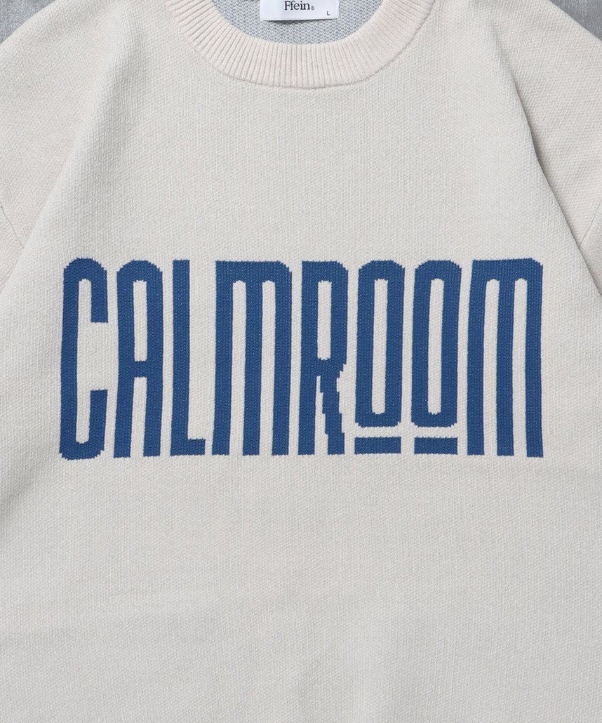 デカロゴニットプルオーバー / ニット ロゴ クルーネック モール アイボリー