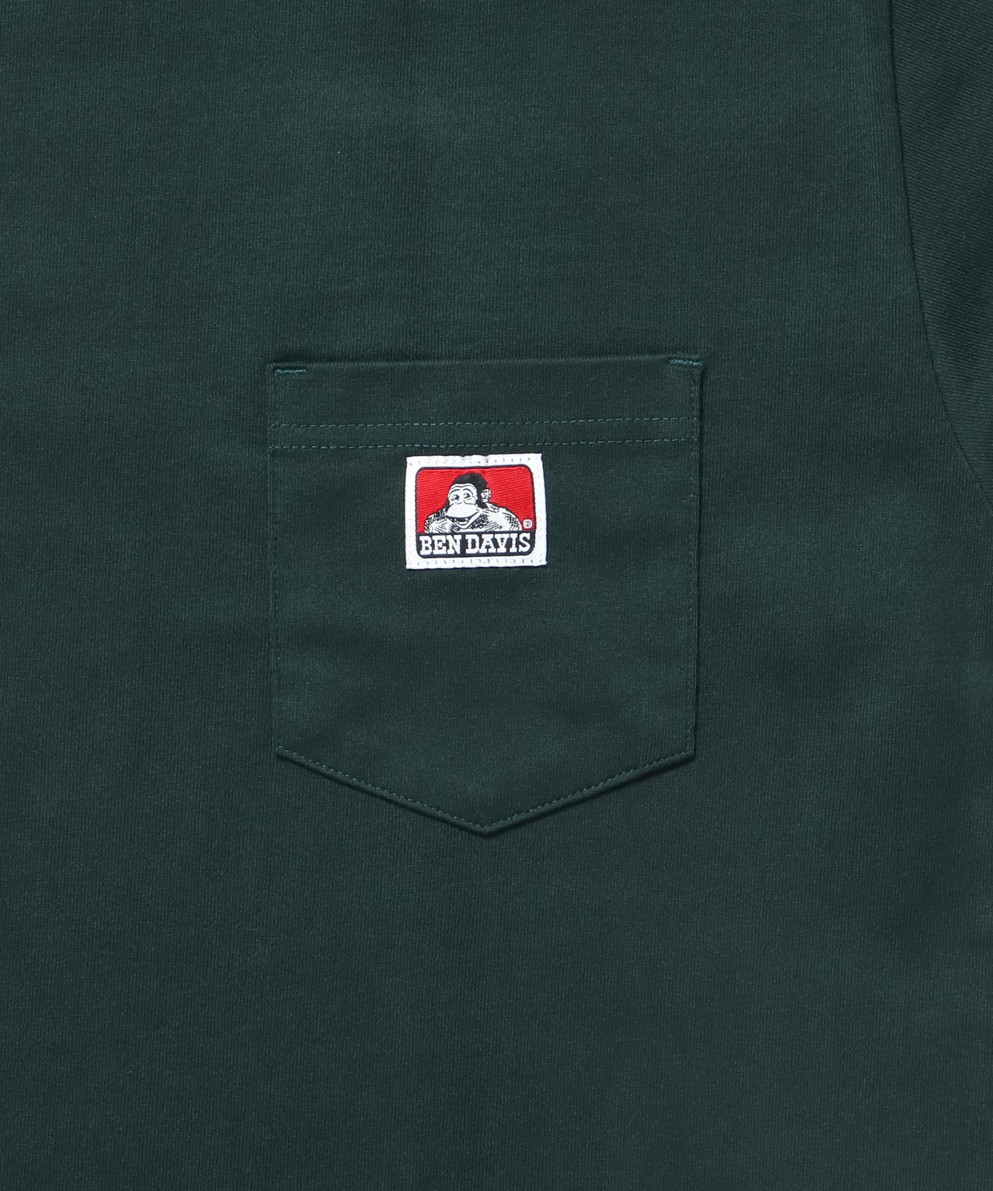 BEN'S POCKET TEE(REG) / ポケット 半袖 ワンポイント レギュラーサイズ ヘビーウエイト クルーネック ダークグリーン