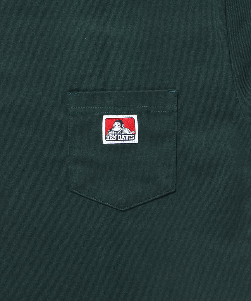 BEN'S POCKET TEE(REG) / ポケット 半袖 ワンポイント レギュラーサイズ ヘビーウエイト クルーネック ダークグリーン
