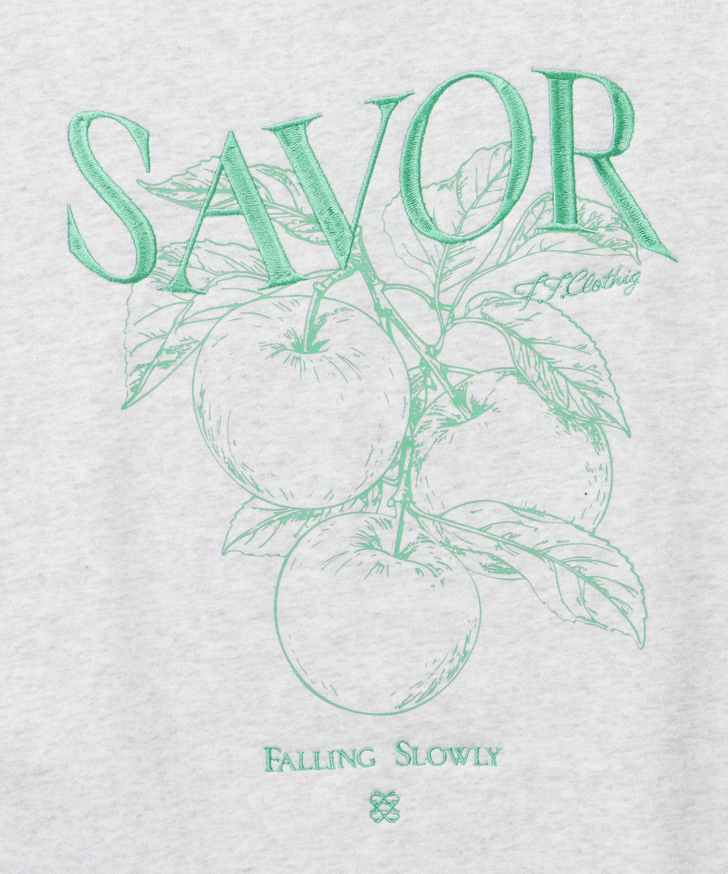 ヘビーウエイトフルーツロゴスウェット / スウェット トレーナー 刺繍 裏起毛 クルーネック 柄80