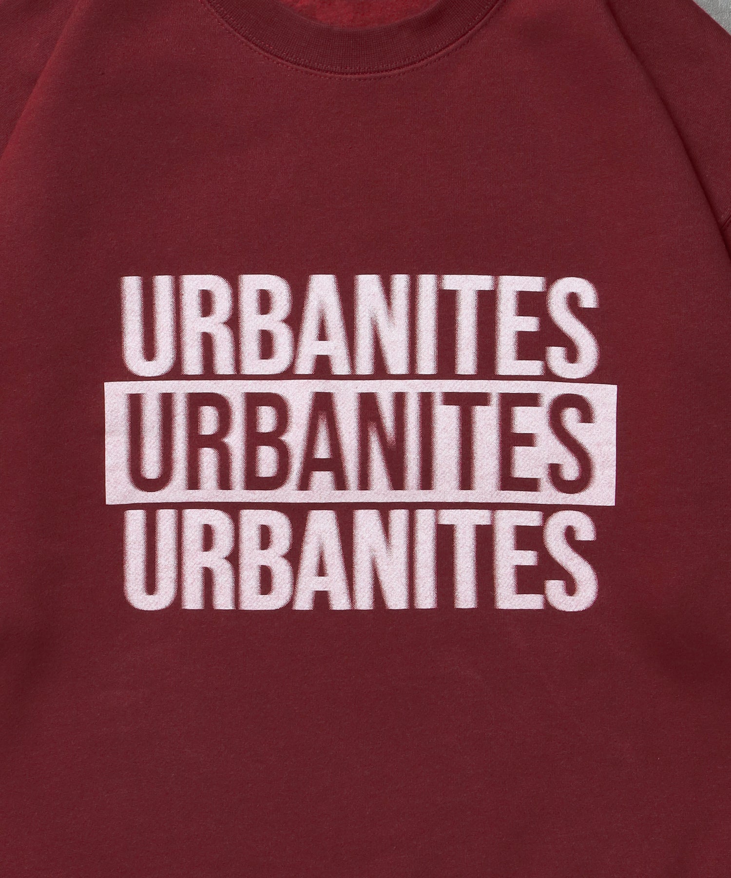 ヘビーウエイトセンターボカシロゴスウェット / 裏起毛 スウェット クルーネック ワンポイント プリント ワイン