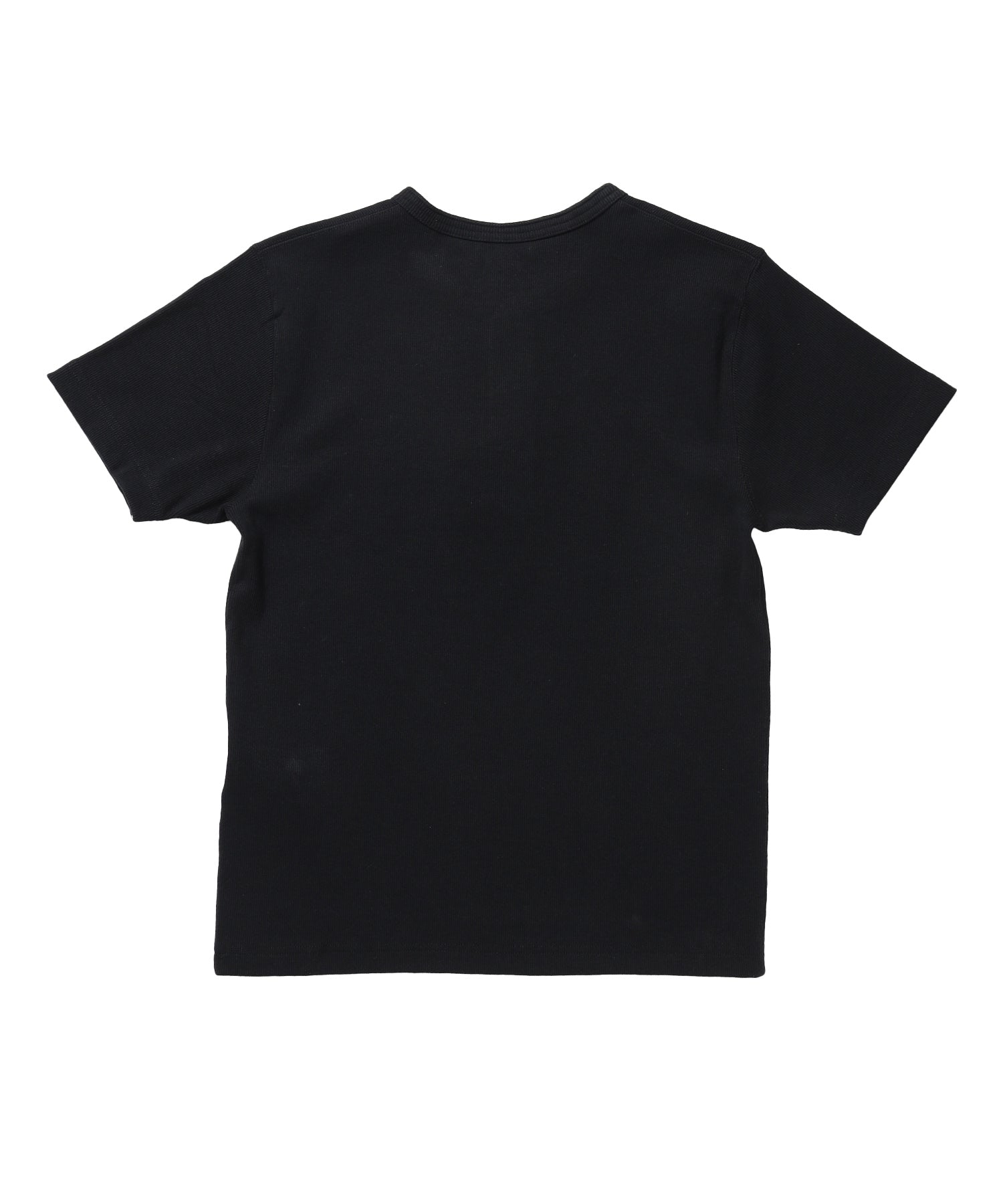 RIB HENLEY TEE / Tシャツ 半袖 ヘンリーネック 刺繍 ワンポイント ユニセックス ピス ブラック