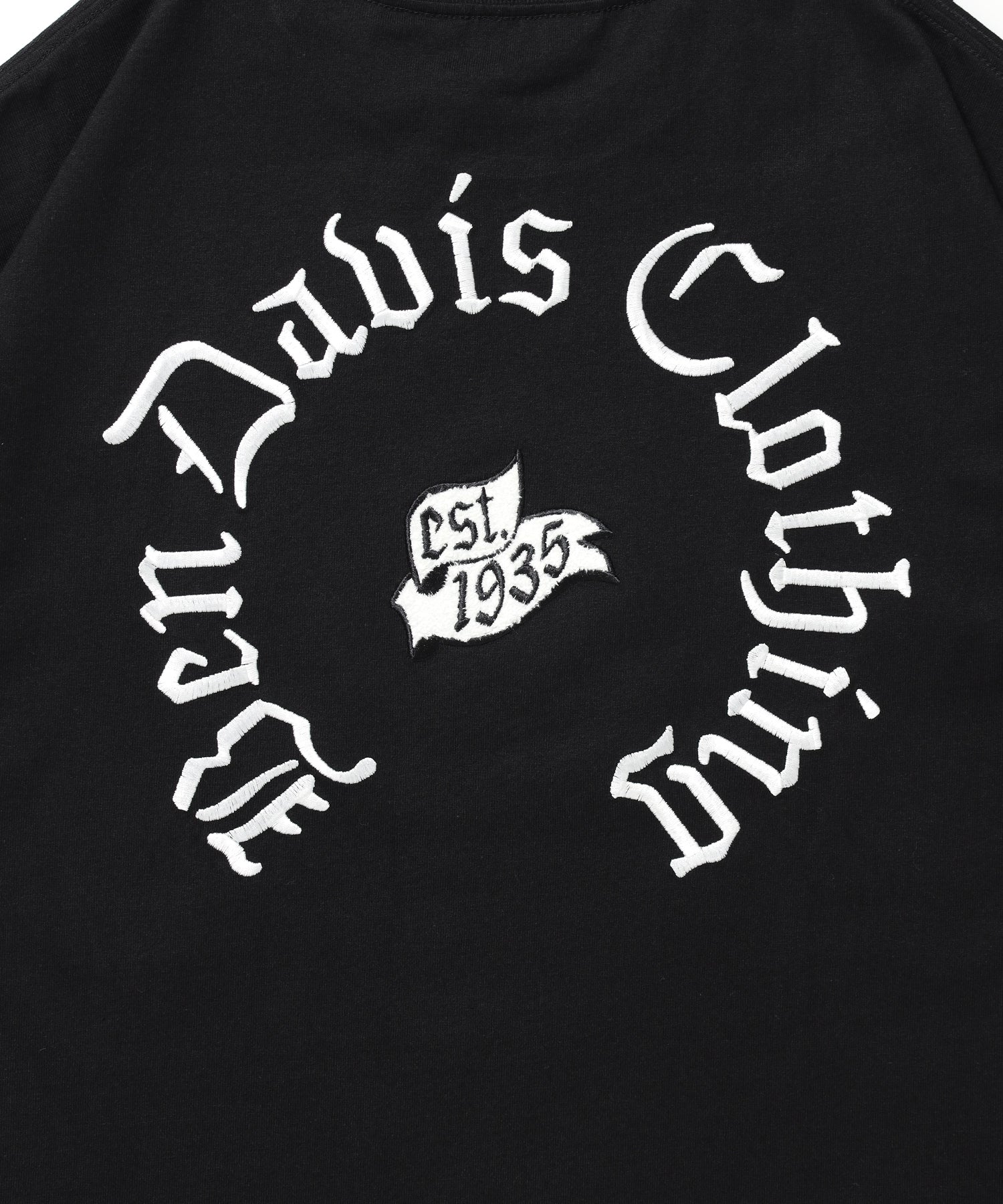 OLD ENGLISH EMB TEE / Tシャツ 半袖 クルーネック 刺繍 ワンポイント ユニセックス オーバーサイズ ブラック