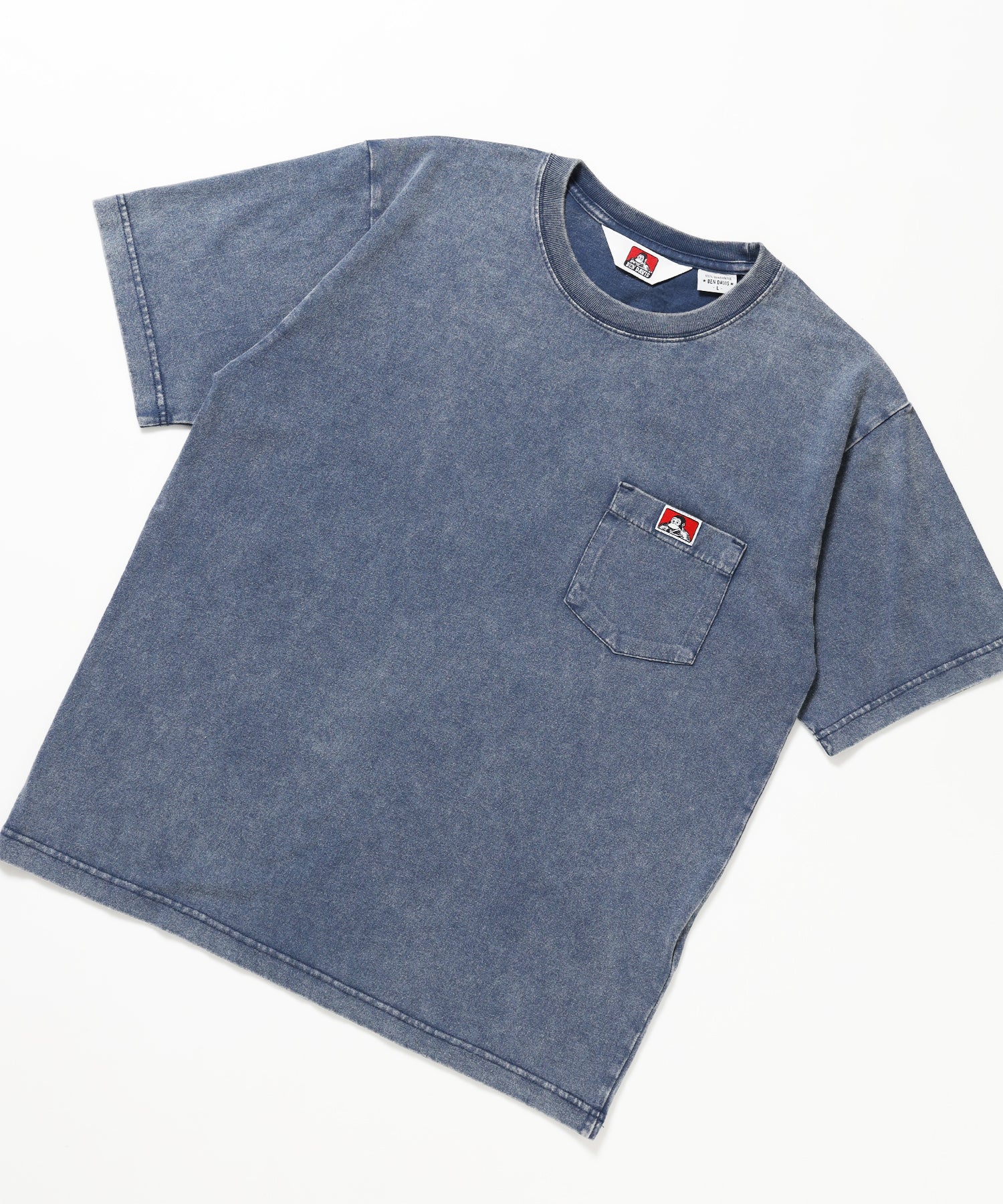VNTG POCKET TEE / Tシャツ 半袖 クルーネック 加工 ワンポイント ユニセックス ポケット ネイビー