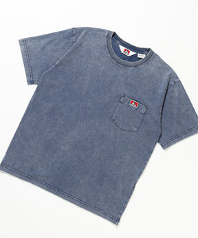 VNTG POCKET TEE / Tシャツ 半袖 クルーネック 加工 ワンポイント ユニセックス ポケット ネイビー