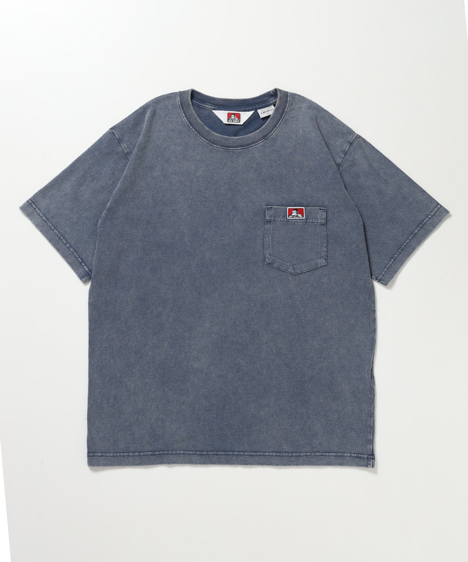 VNTG POCKET TEE / Tシャツ 半袖 クルーネック 加工 ワンポイント ユニセックス ポケット ネイビー