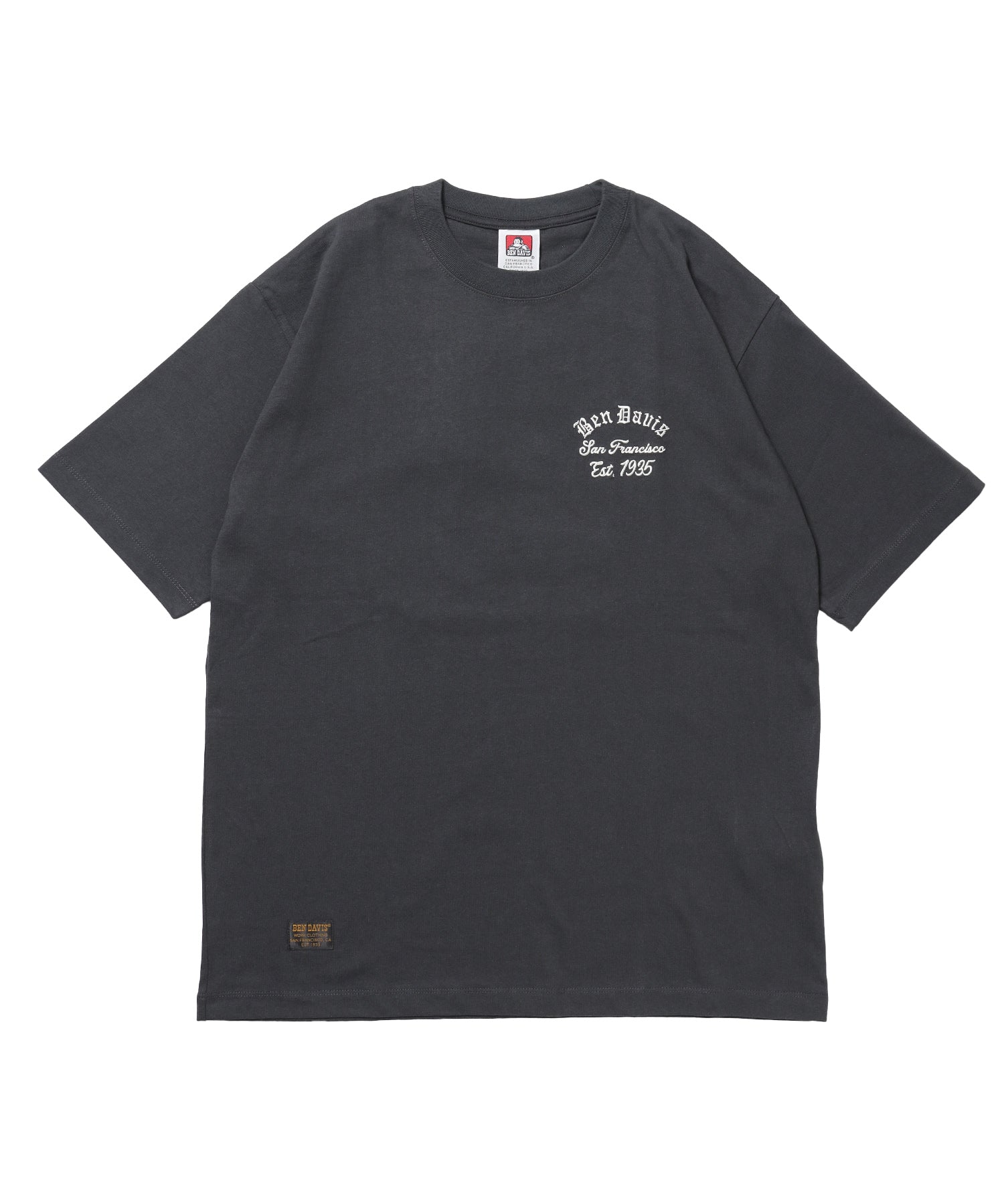 LOWRIDE EMB TEE / 半袖 クルーネック 刺繍 ワンポイント ユニセックス 定番 オールシーズン チャコール