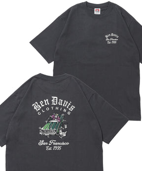 LOWRIDE EMB TEE / 半袖 クルーネック 刺繍 ワンポイント ユニセックス 定番 オールシーズン チャコール
