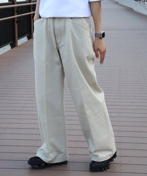 EXTRA WIDE PANTS / エクストラワイドパンツ センタープレス カツラギ アイボリー
