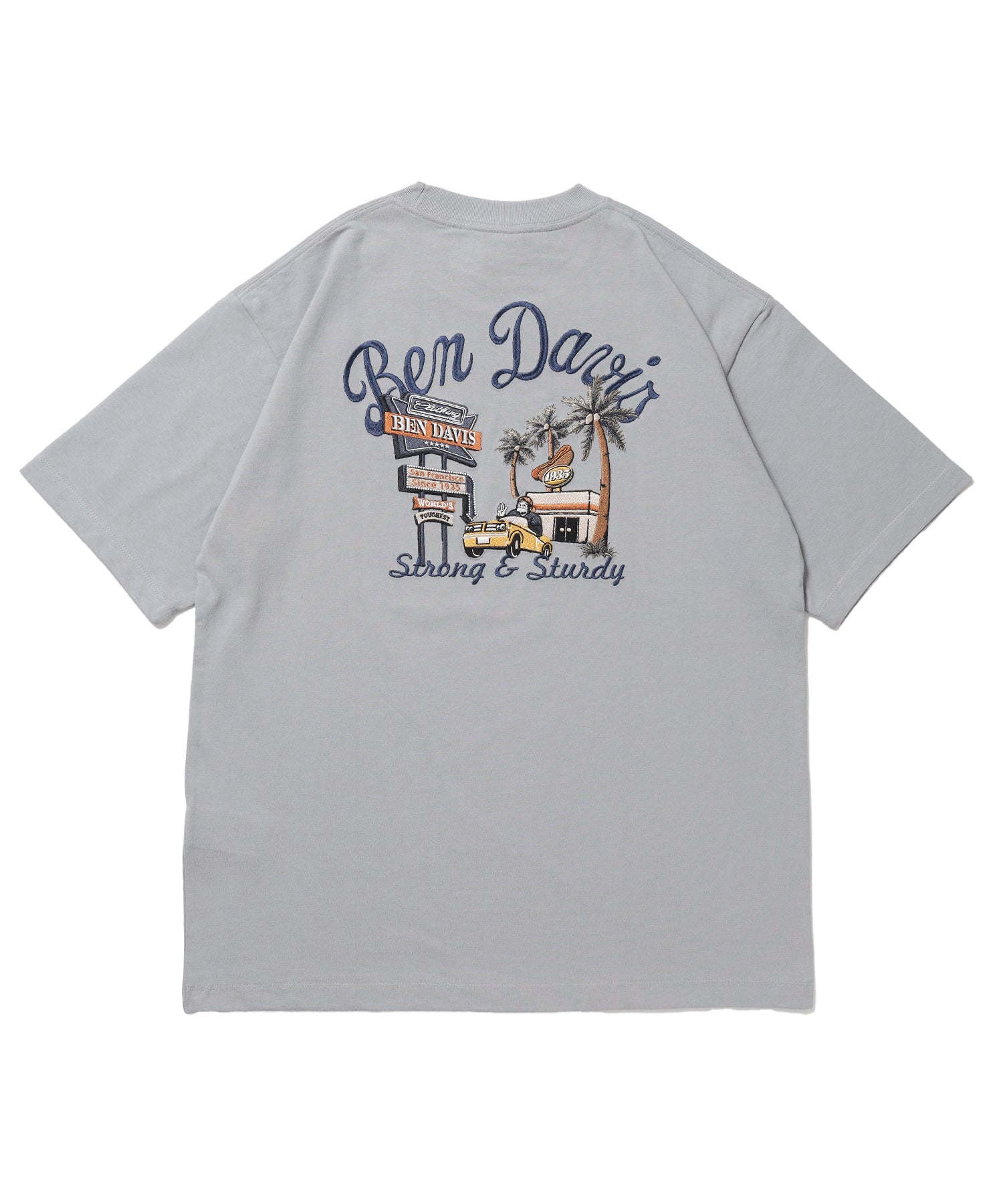 SOUVENIR EMB TEE / オーバーサイズ 半袖 クルーネック 刺繍 プリント ユニセックス ドロップショルダー ホワイト