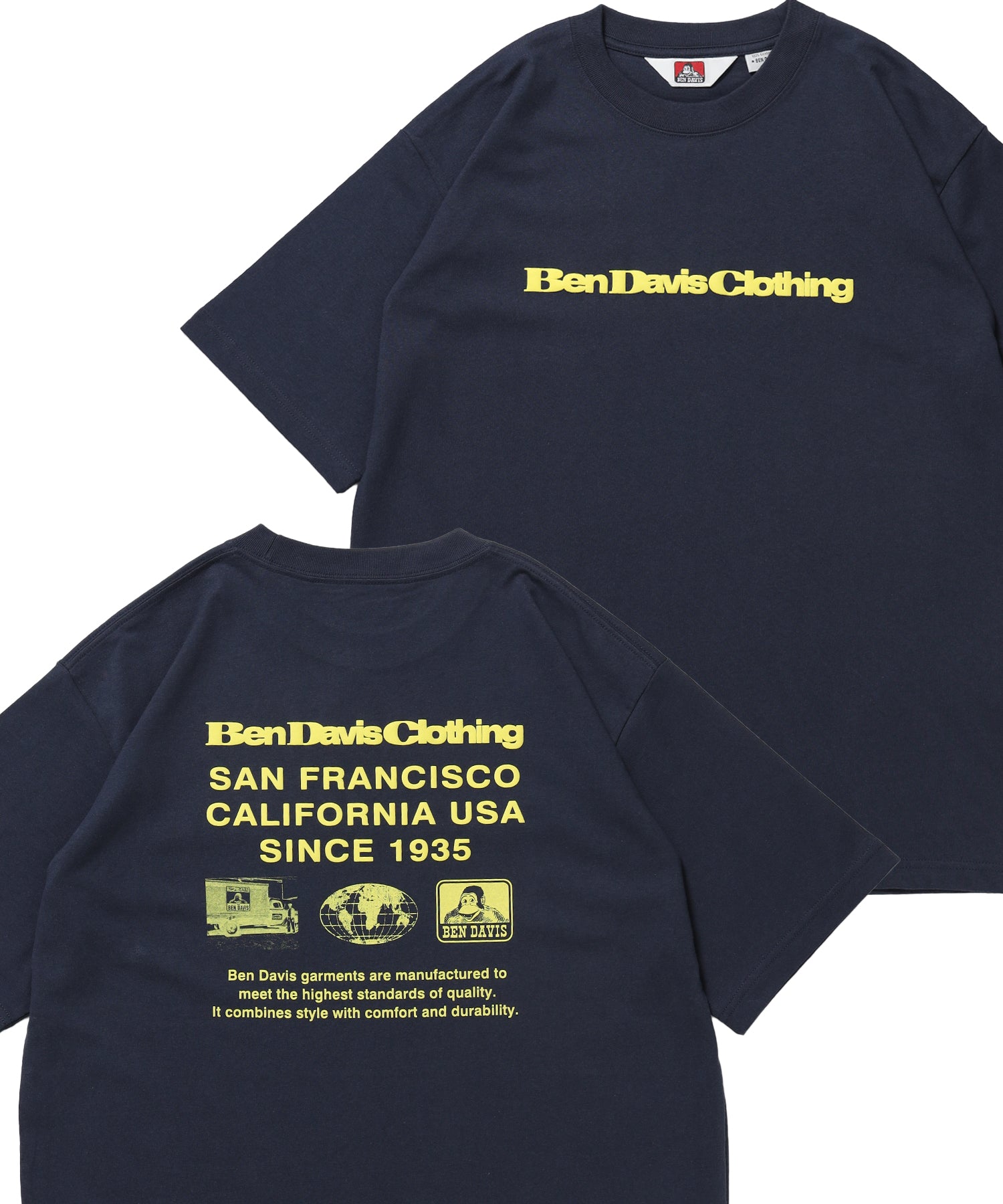COLOR LOGO TEE / Tシャツ 半袖 クルーネック プリント ワンポイント ユニセックス オーバーサイズ ネイビー