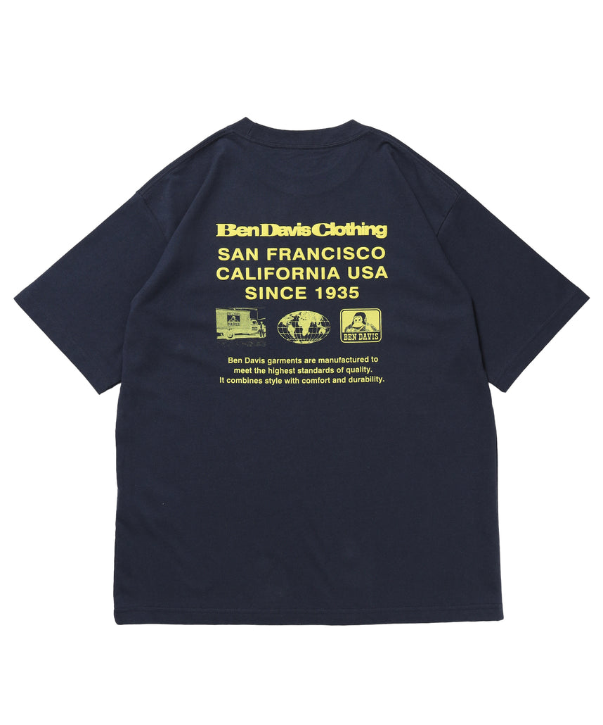 COLOR LOGO TEE / Tシャツ 半袖 クルーネック プリント ワンポイント ユニセックス オーバーサイズ ネイビー