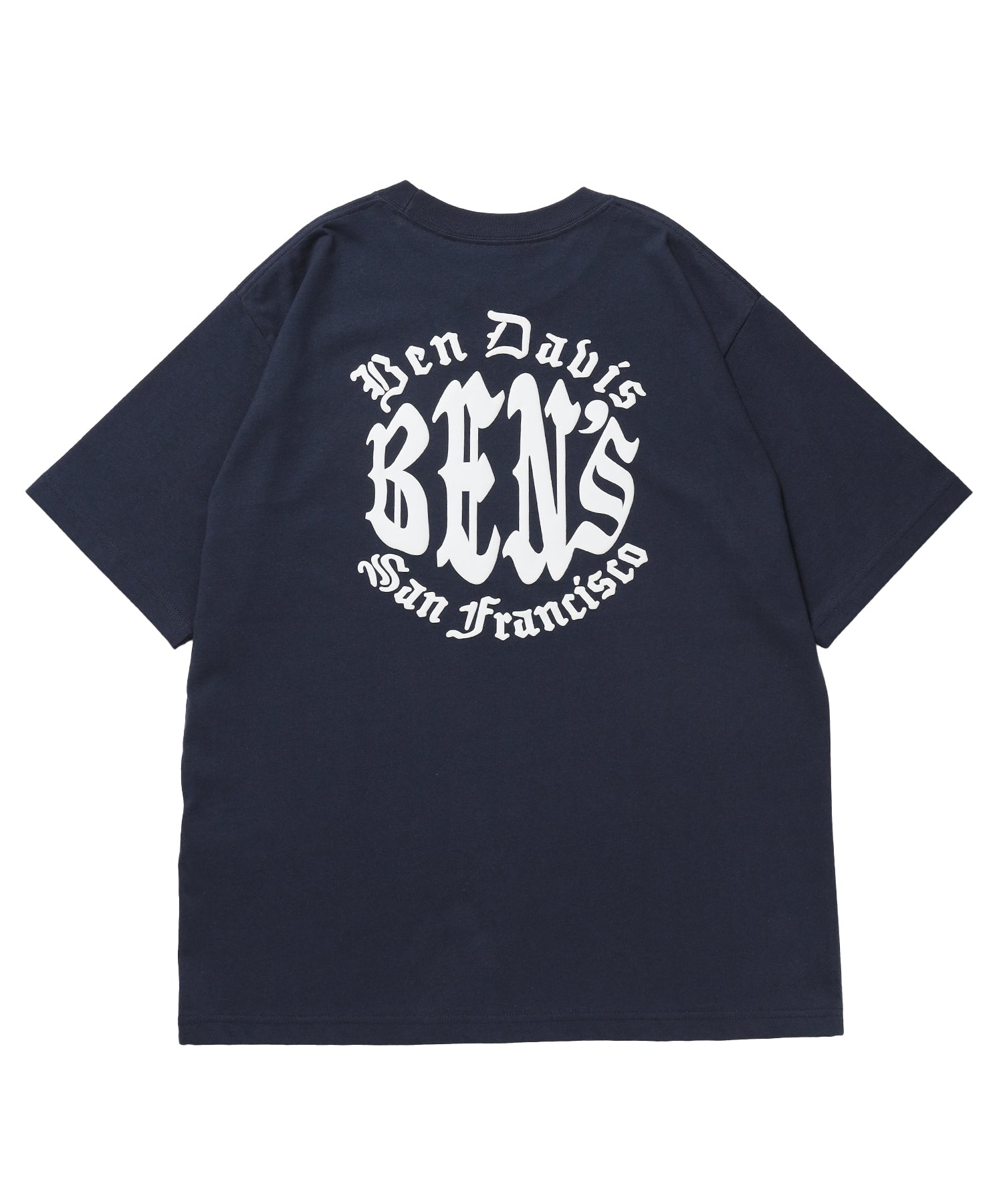 OLD CIRCLE TEE / Tシャツ 半袖 クルーネック 刺繍 ワンポイント ユニセックス オーバーサイズ ネイビー