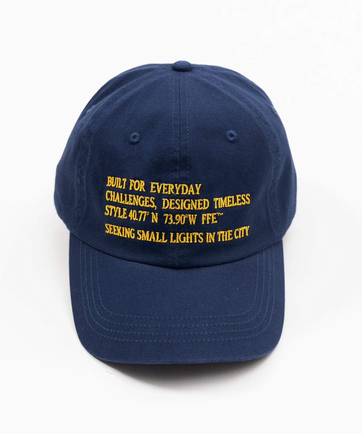 英字メッセージ刺繍キャップ / 深めキャップ  ネイビー