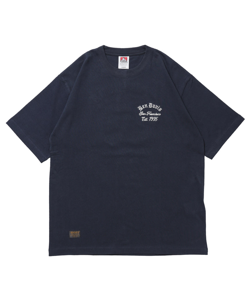 LOWRIDE EMB TEE / 半袖 クルーネック 刺繍 ワンポイント ユニセックス 定番 オールシーズン ネイビー