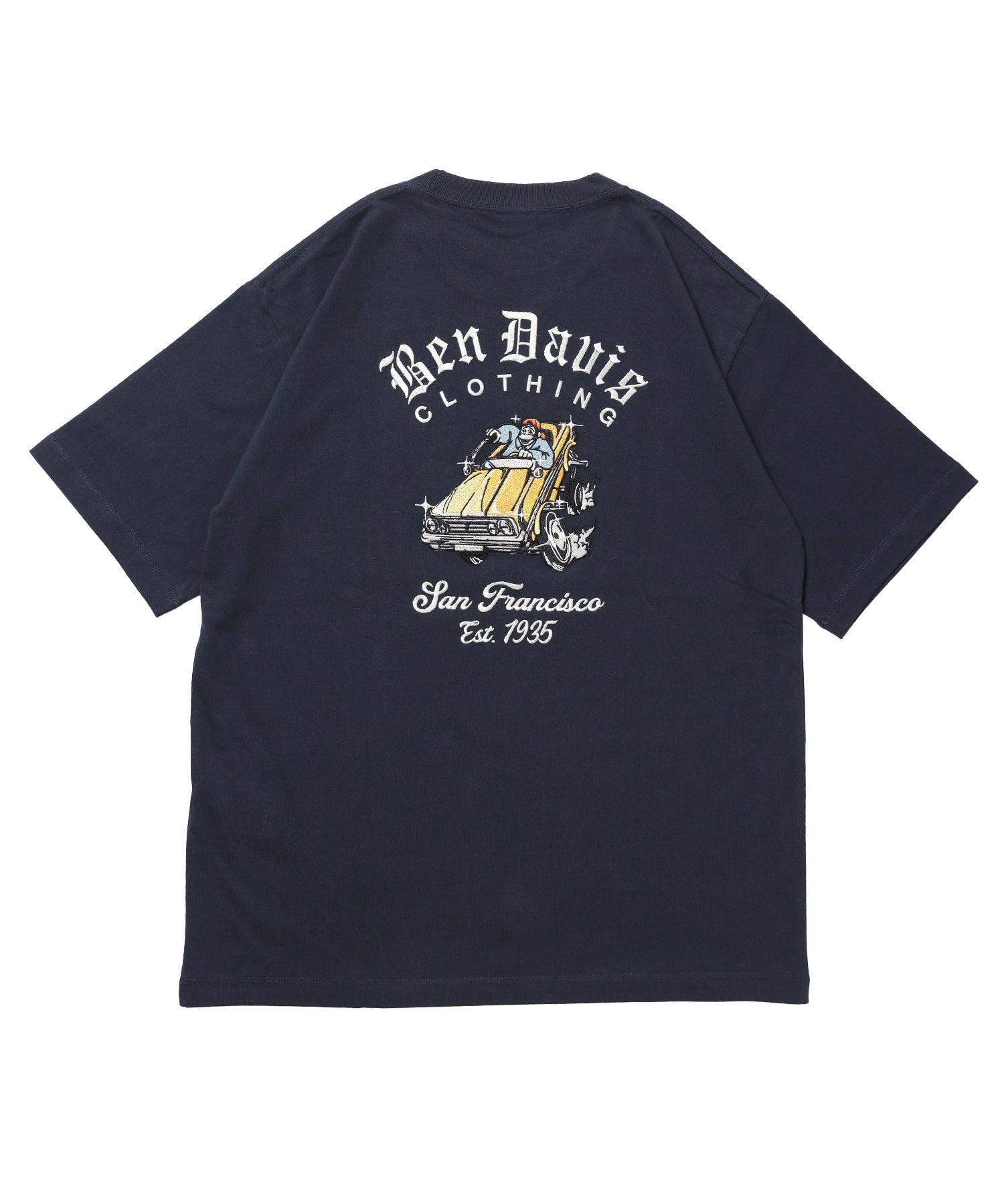 LOWRIDE EMB TEE / 半袖 クルーネック 刺繍 ワンポイント ユニセックス 定番 オールシーズン ネイビー