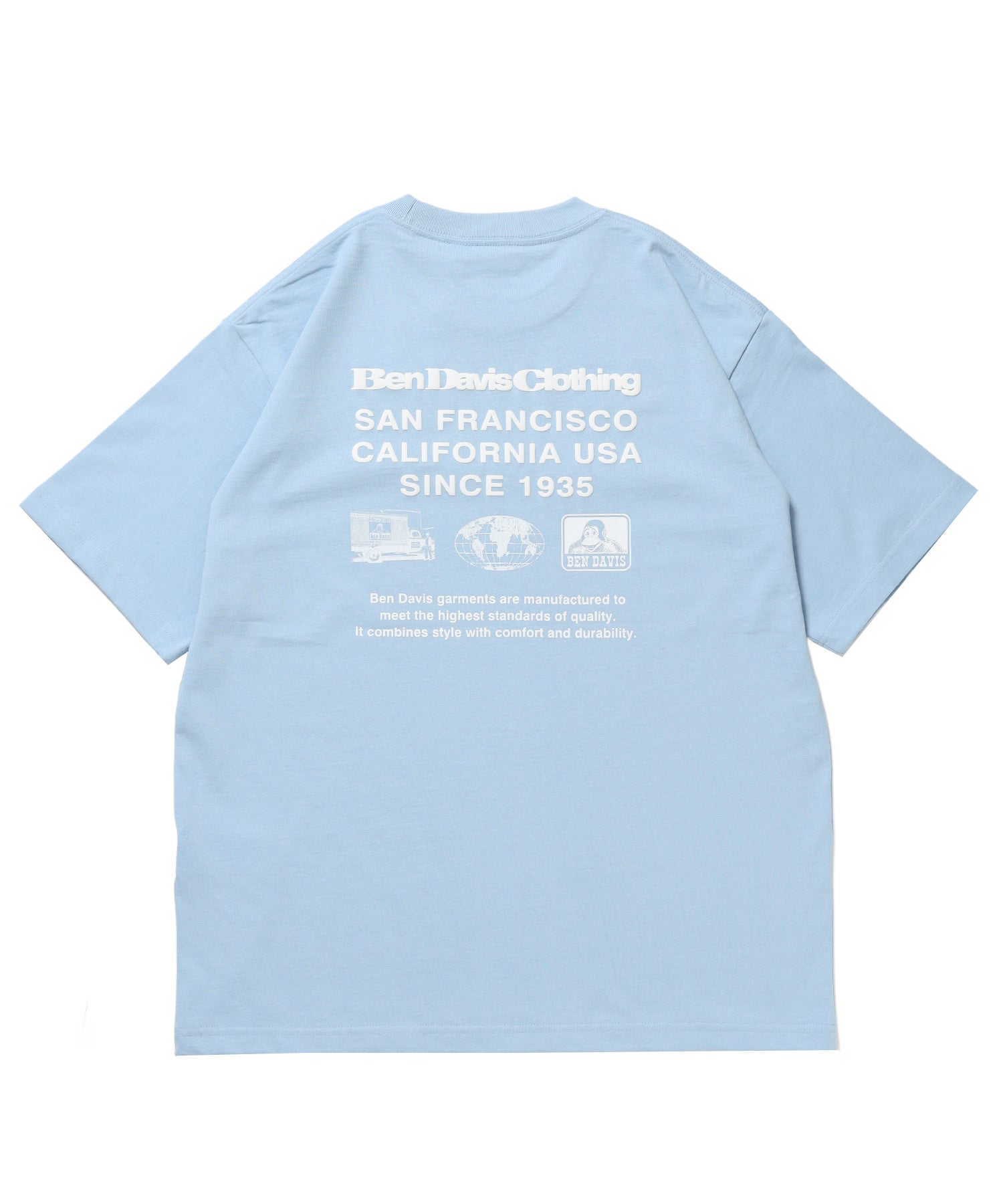 COLOR LOGO TEE / Tシャツ 半袖 クルーネック プリント ワンポイント ユニセックス オーバーサイズ サックスブルー