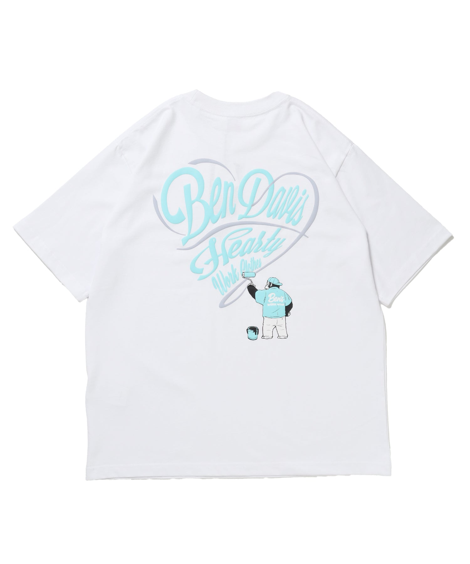 SCRIPT HEART TEE / Tシャツ 半袖 クルーネック 刺繍 ワンポイント ユニセックス オーバーサイズ ホワイト