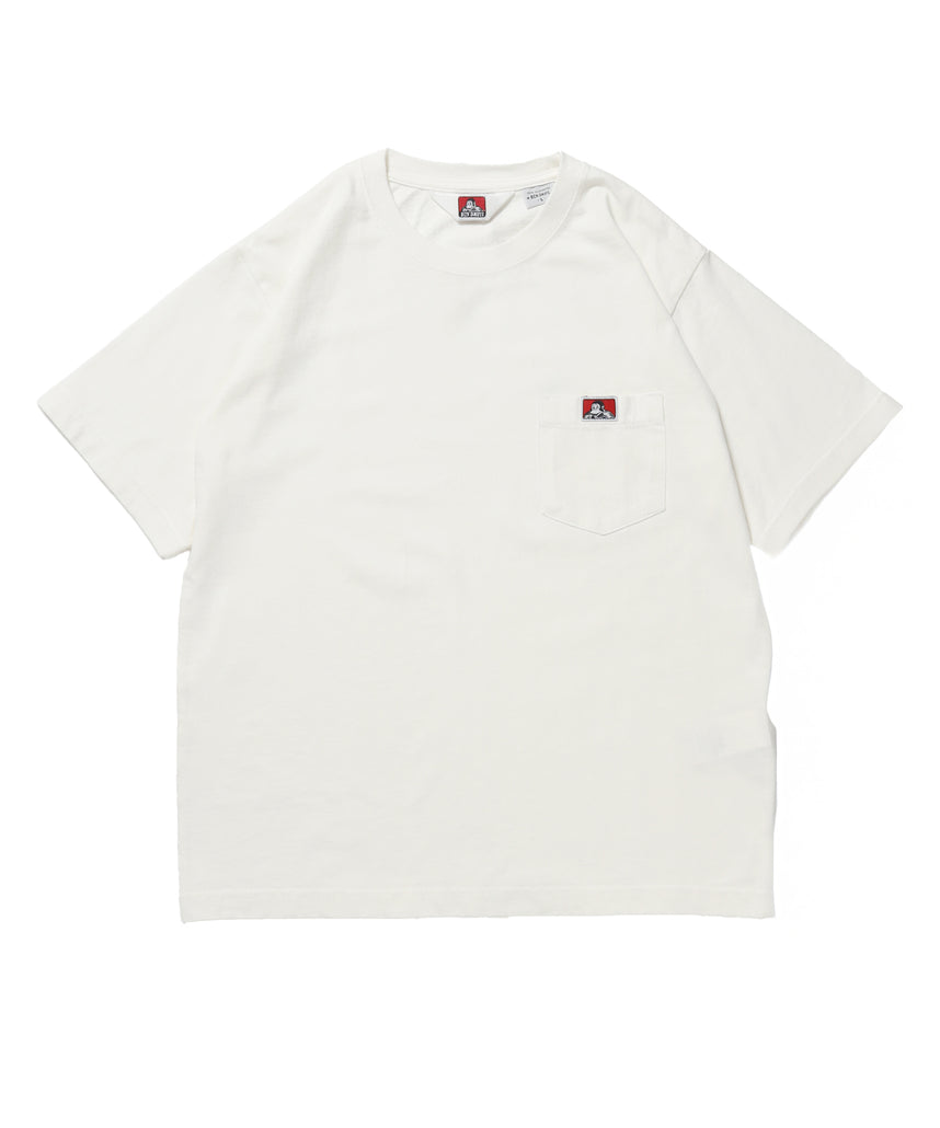VNTG POCKET TEE / Tシャツ 半袖 クルーネック 加工 ワンポイント ユニセックス ポケット オフホワイト