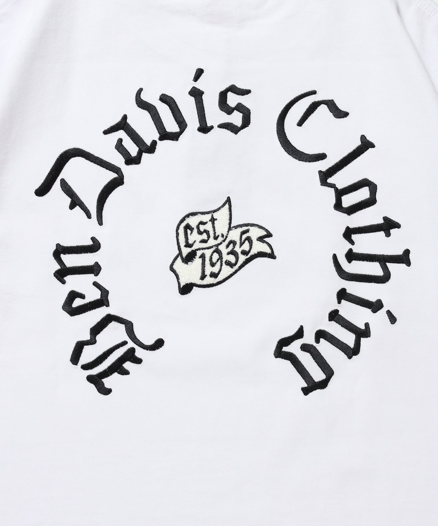 OLD ENGLISH EMB TEE / Tシャツ 半袖 クルーネック 刺繍 ワンポイント ユニセックス オーバーサイズ ホワイト