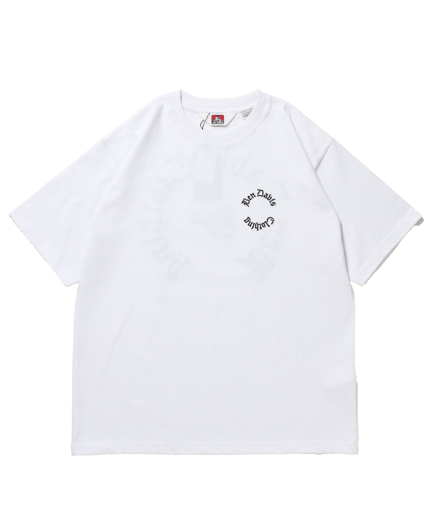 OLD ENGLISH EMB TEE / Tシャツ 半袖 クルーネック 刺繍 ワンポイント ユニセックス オーバーサイズ ホワイト