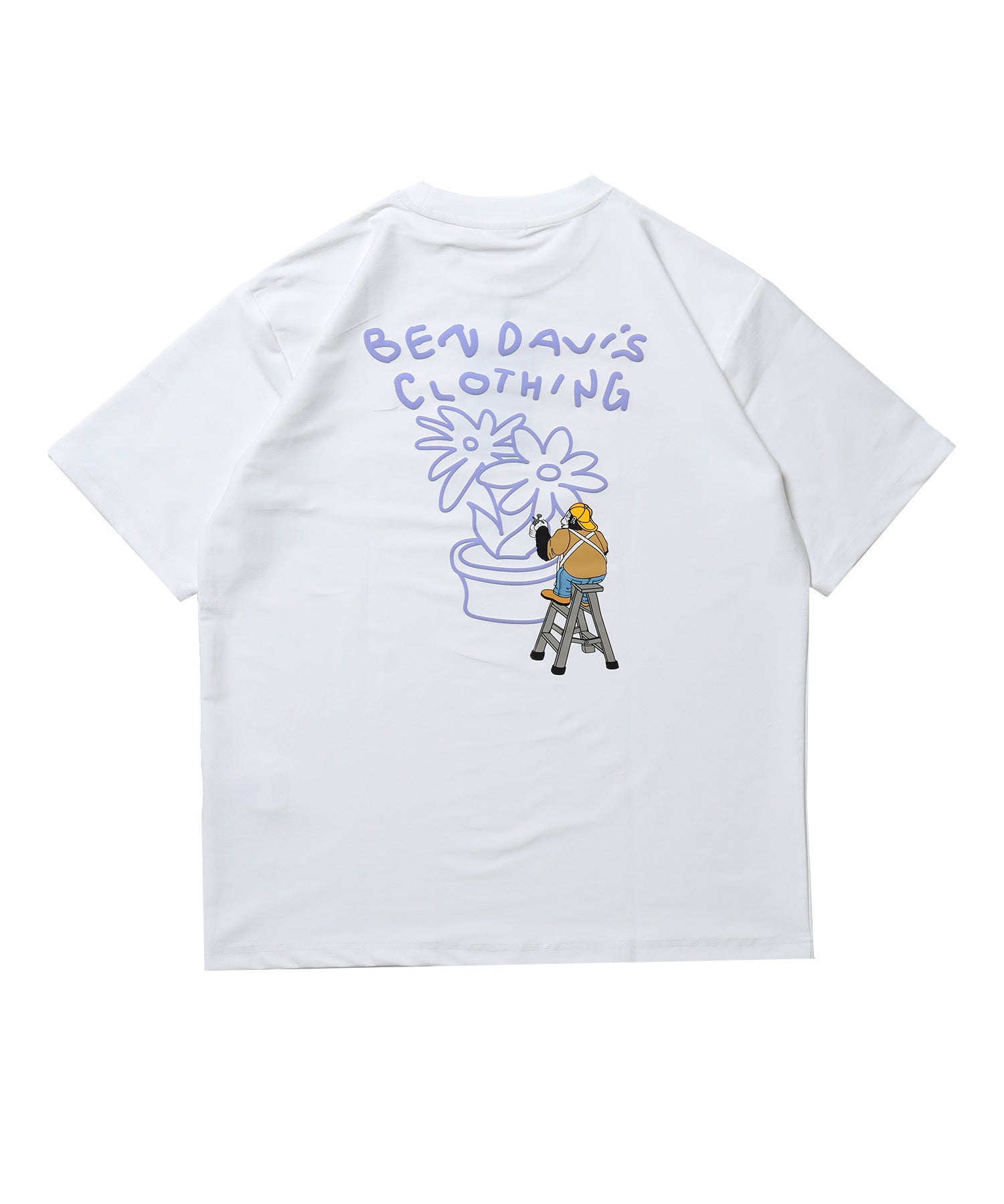COOLER FLOWER TEE /半袖 接触冷感 オーバーサイズ クルーネック プリント ユニセックス ドロップショルダー ホワイト