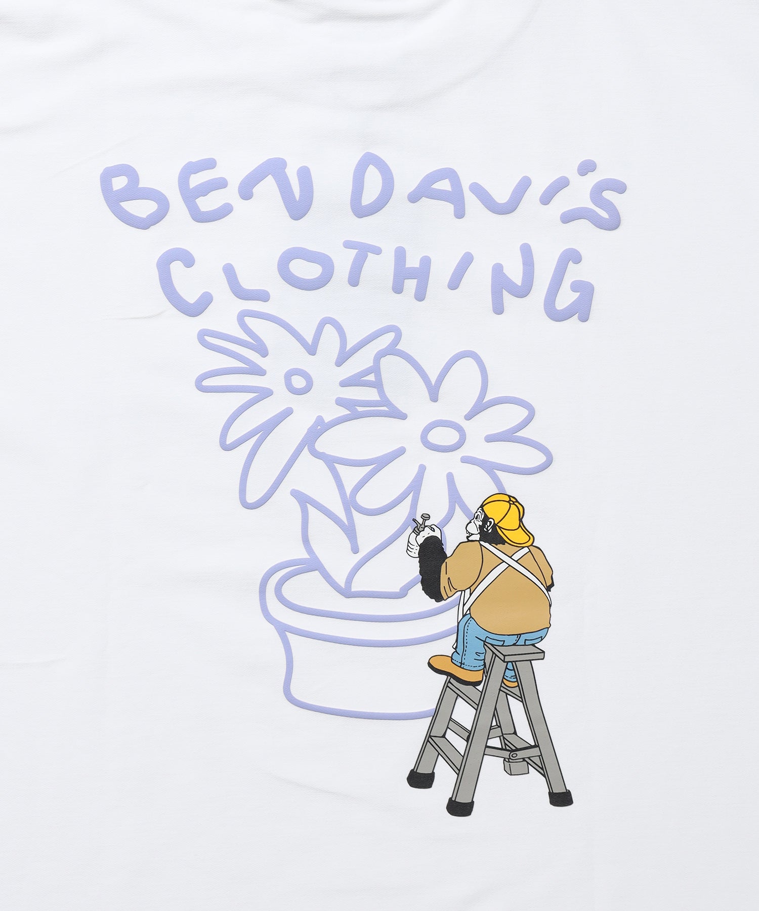COOLER FLOWER TEE /半袖 接触冷感 オーバーサイズ クルーネック プリント ユニセックス ドロップショルダー ホワイト