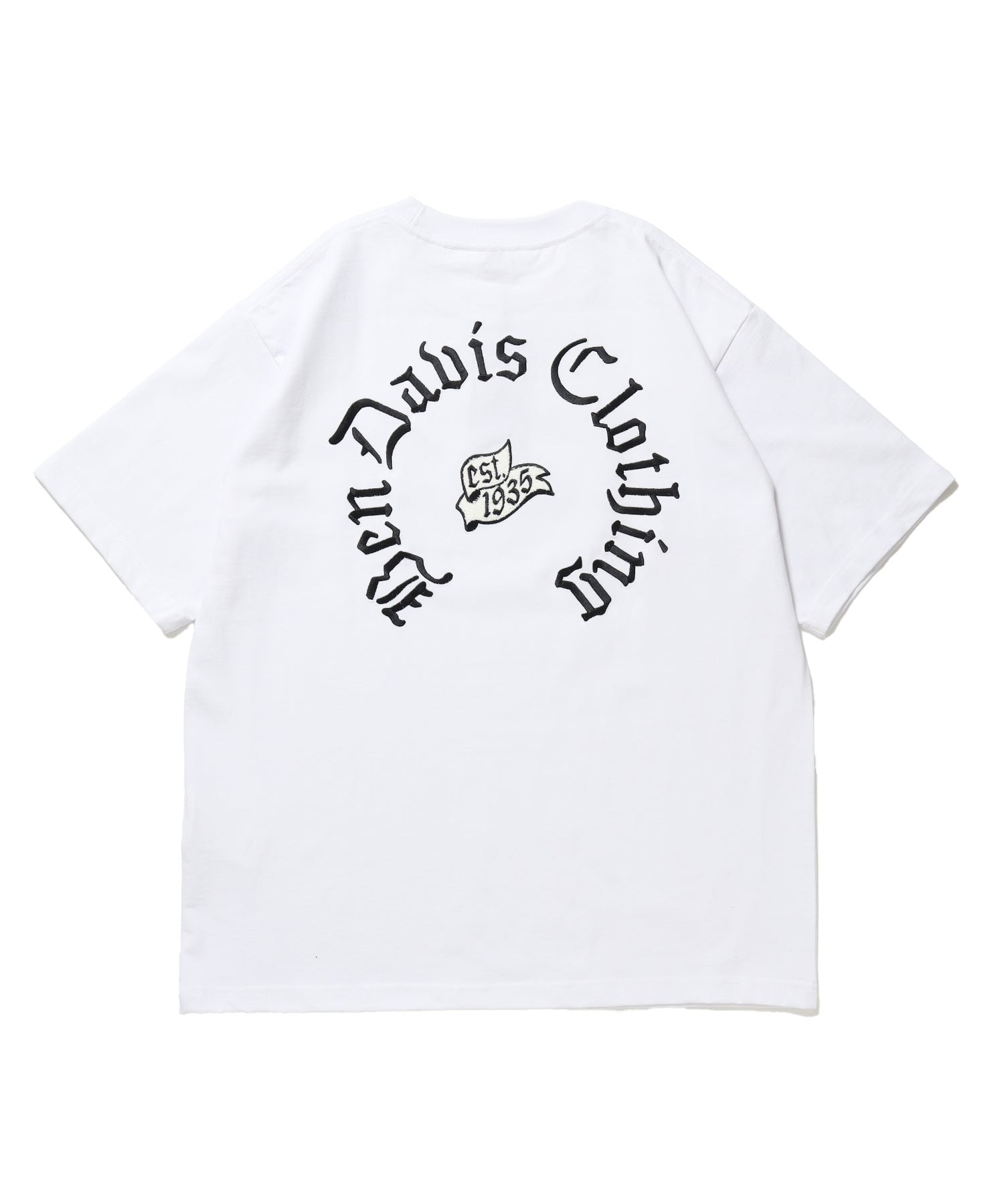 OLD ENGLISH EMB TEE / Tシャツ 半袖 クルーネック 刺繍 ワンポイント ユニセックス オーバーサイズ ホワイト