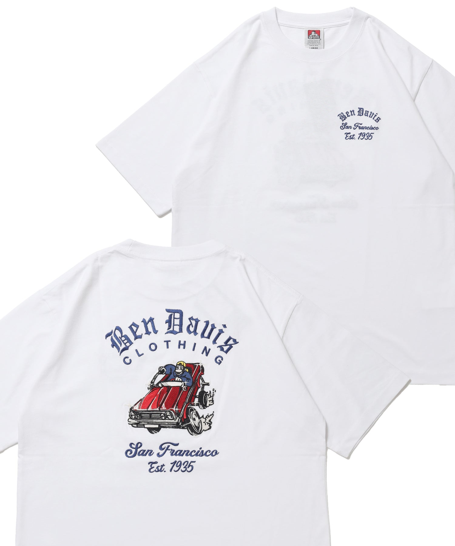 LOWRIDE EMB TEE / 半袖 クルーネック 刺繍 ワンポイント ユニセックス 定番 オールシーズン ホワイト