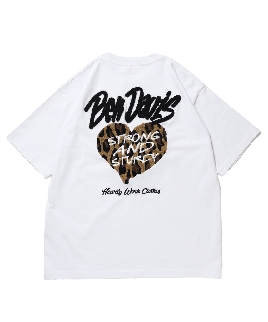 HEART CHENILLE 2 TEE / Tシャツ 半袖 クルーネック 刺繍 ワンポイント ユニセックス オーバーサイズ ホワイト