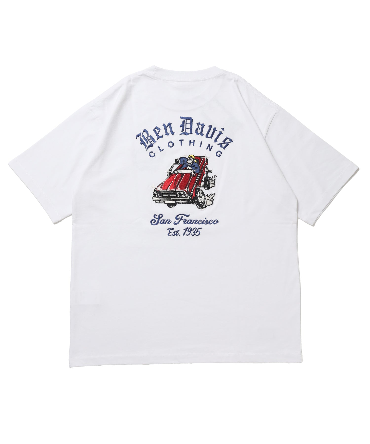 LOWRIDE EMB TEE / 半袖 クルーネック 刺繍 ワンポイント ユニセックス 定番 オールシーズン ホワイト