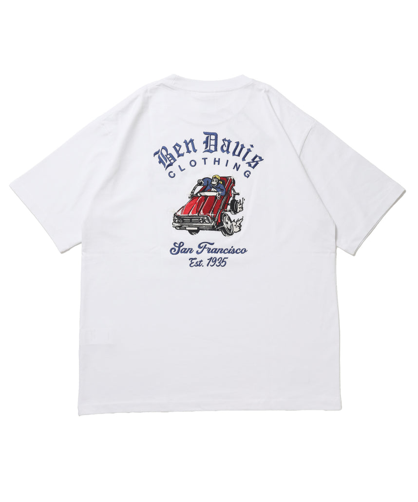 LOWRIDE EMB TEE / 半袖 クルーネック 刺繍 ワンポイント ユニセックス 定番 オールシーズン ホワイト
