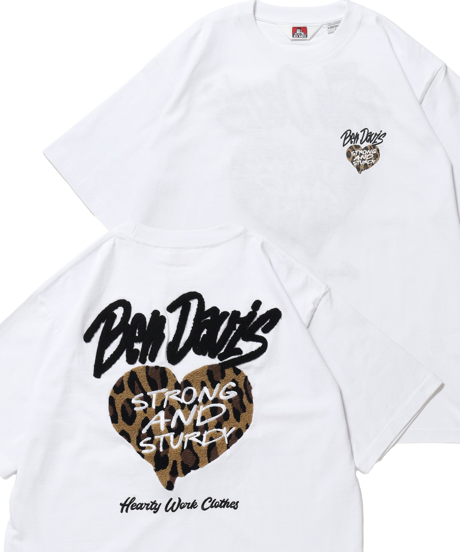 HEART CHENILLE 2 TEE / Tシャツ 半袖 クルーネック 刺繍 ワンポイント ユニセックス オーバーサイズ ホワイト