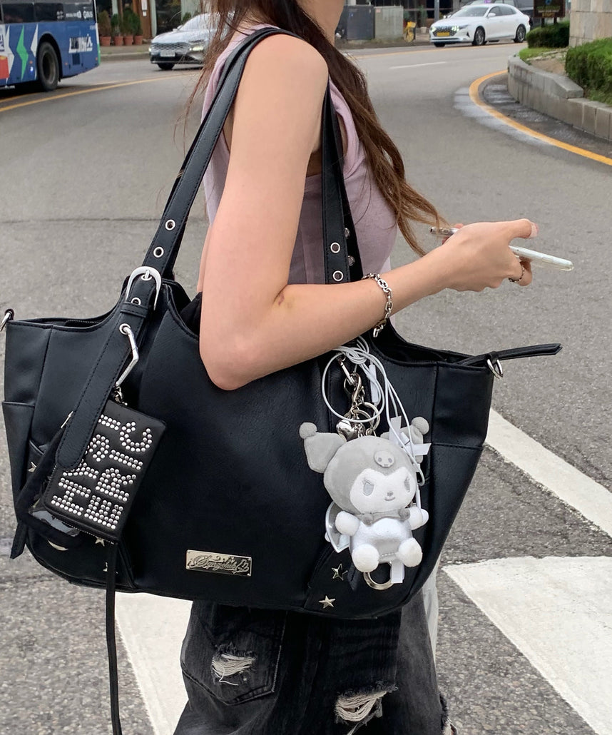 ※WEB限定 / スタースタッズ&ハトメハンドバッグ / sqnz star eyelet bag ブラック