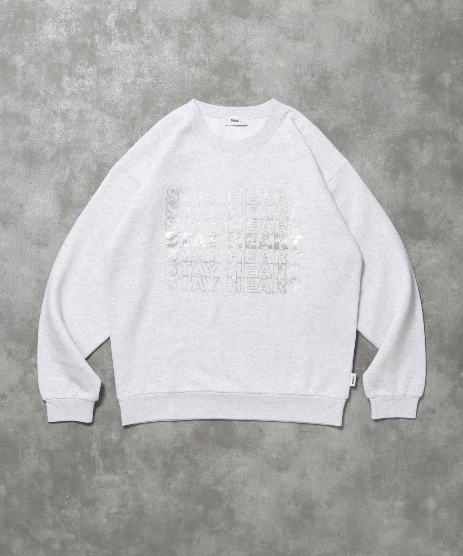 ヘビーウエイトぼかしメッセージロゴスウェット / 裏起毛 スウェット クルーネック プリント 柄80