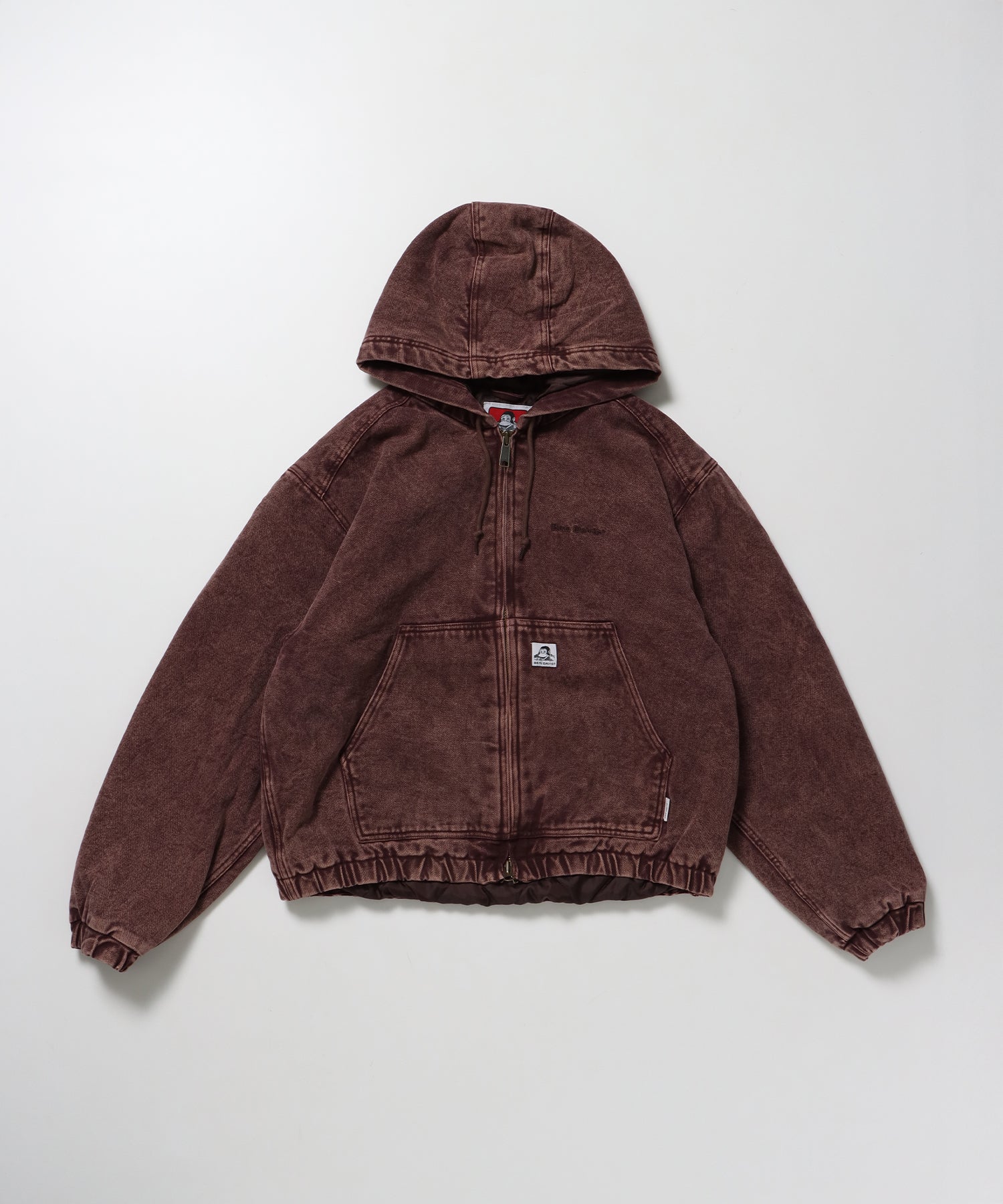 WORKERS PARKA / ジップパーカー フーディ 中綿 キルト ワークジャケット ダブルジップ ブラウン