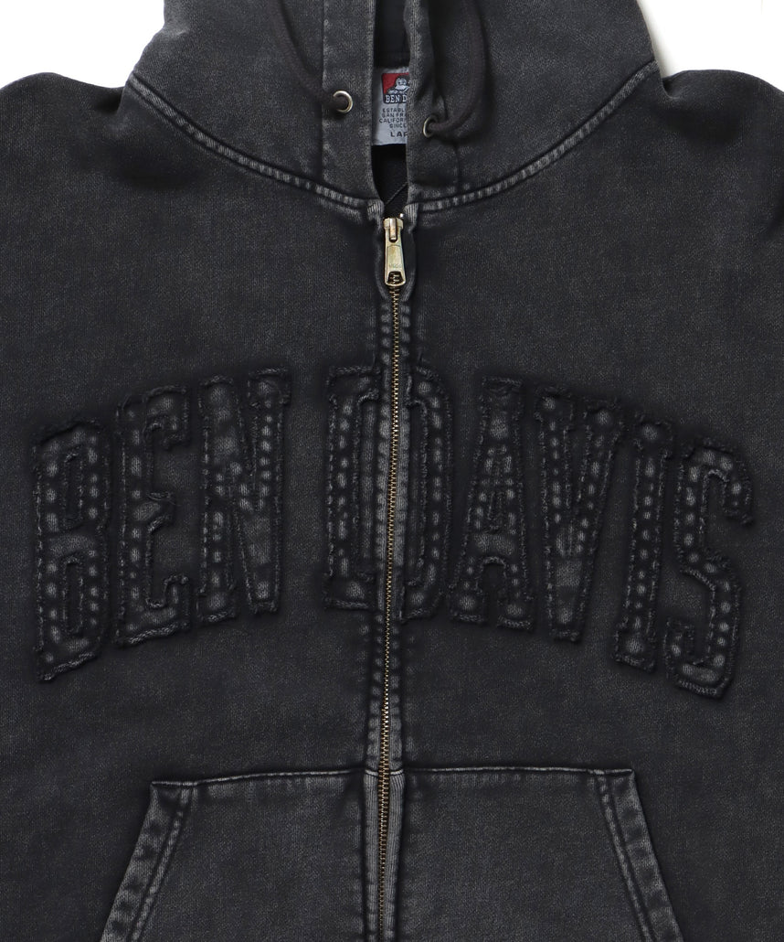 DEPARTMENT FADED ZIP HOODIE / ジップパーカー ワイドシルエット フーディ 裏毛 フェード ≪SET UP着用可能≫ ブラック
