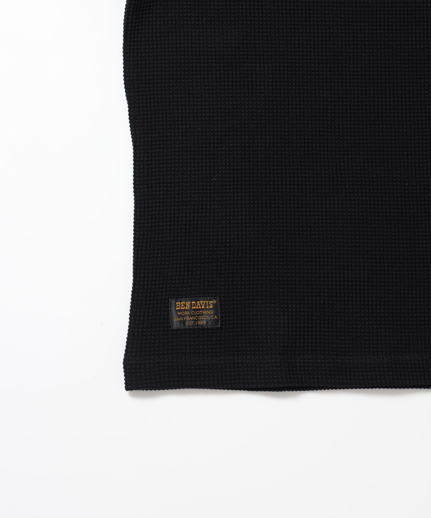 WAFFLE S/S CREW / クルーネック ワッフル オーバーサイズ 半袖 レイヤード ブラック