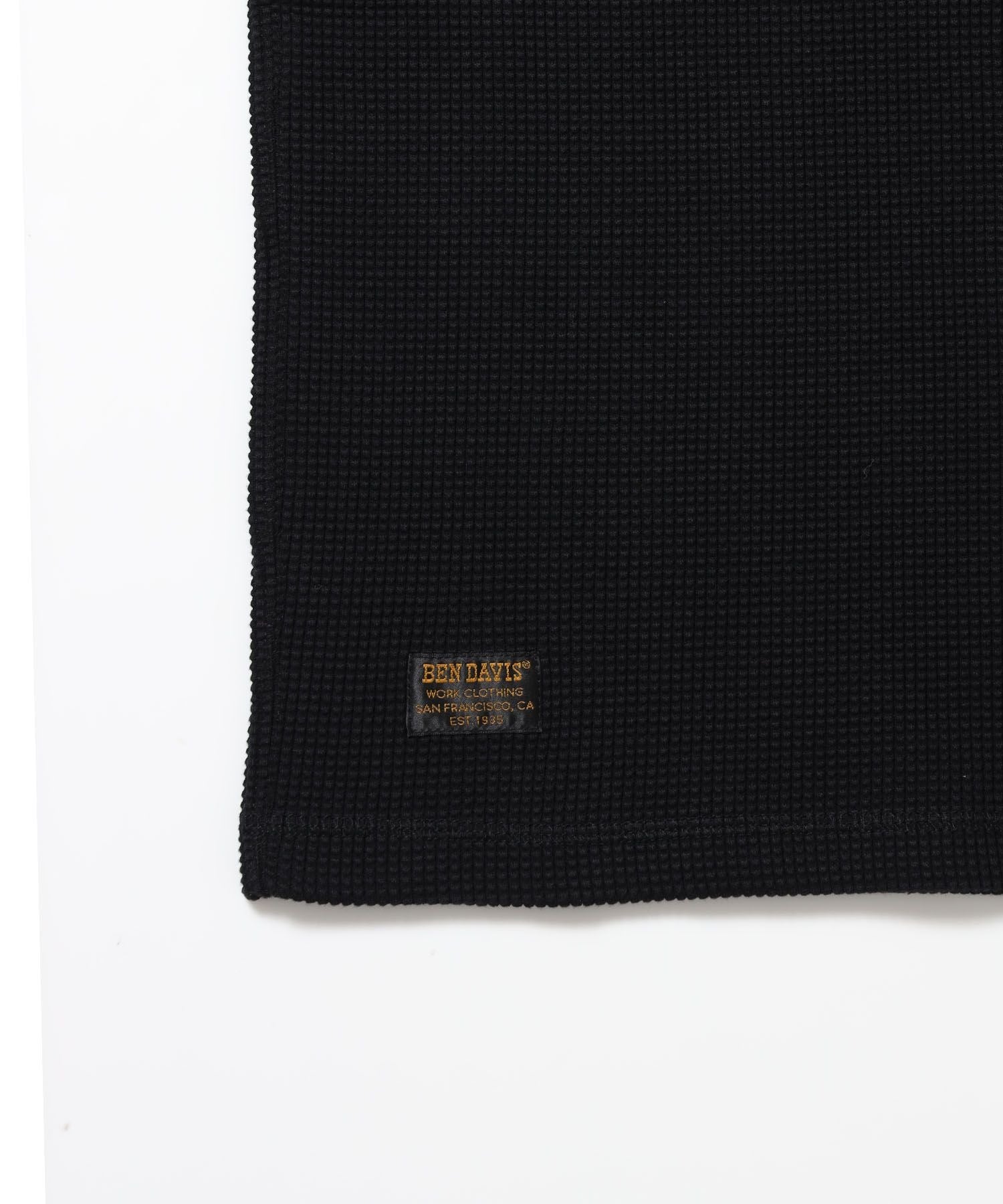 WAFFLE S/S HENLEY / クルーネック ワッフル オーバーサイズ 半袖 レイヤード ブラック