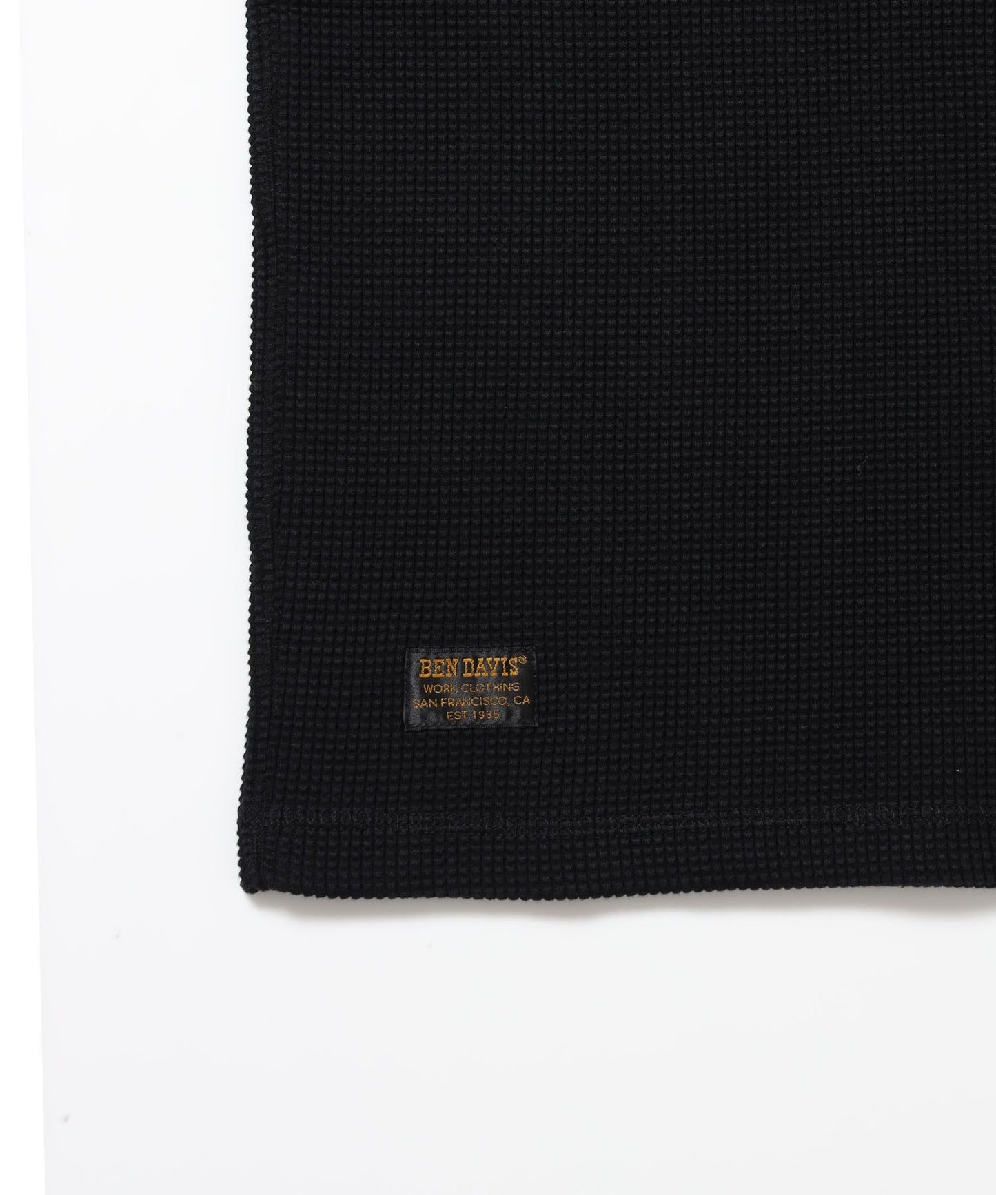 WAFFLE S/S HENLEY / クルーネック ワッフル オーバーサイズ 半袖 レイヤード ブラック