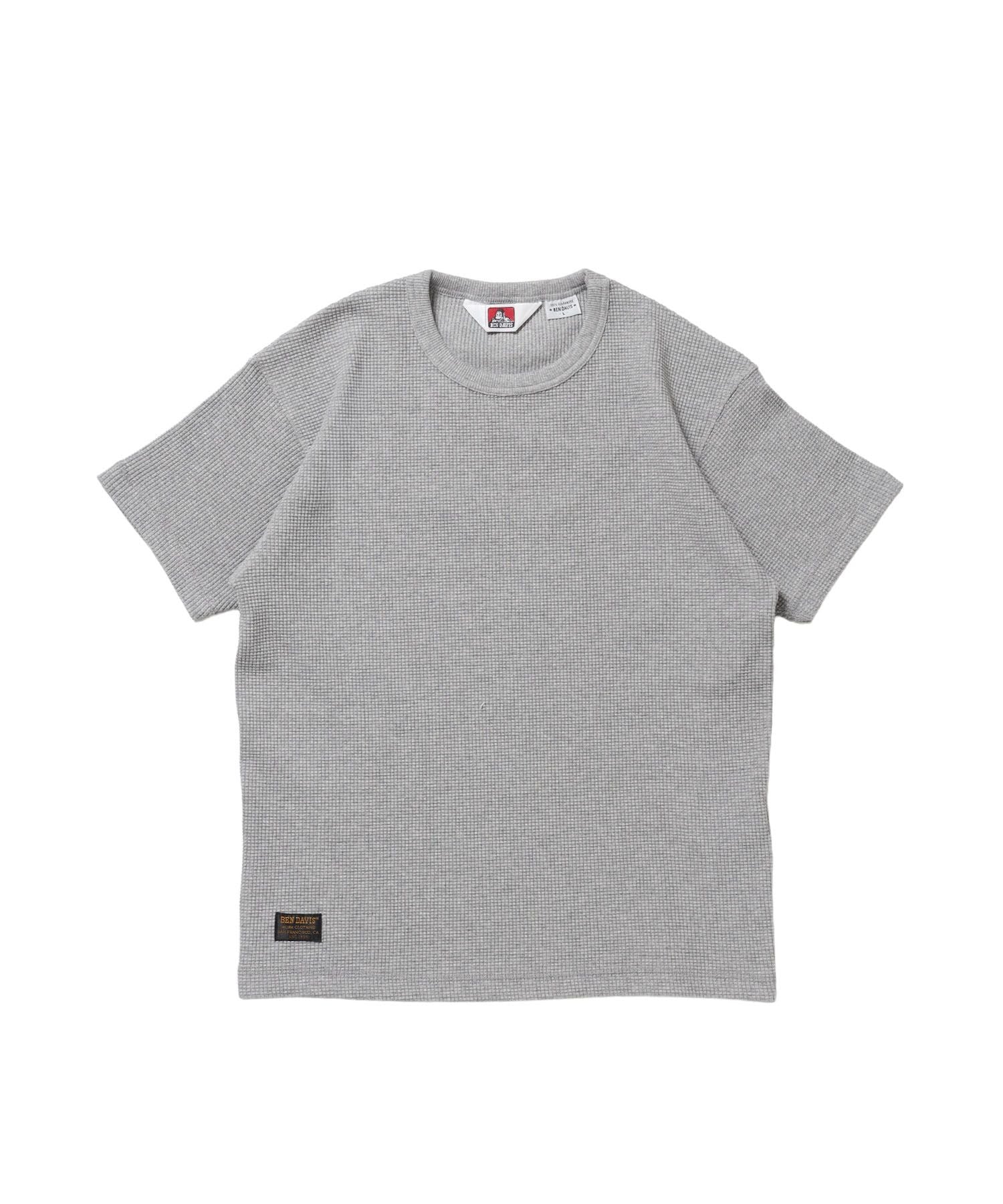 【BEN DAVIS(ベンデイビス)】WAFFLE S/S CREW / クルーネック ワッフル オーバーサイズ 半袖 レイヤード ライトグレー